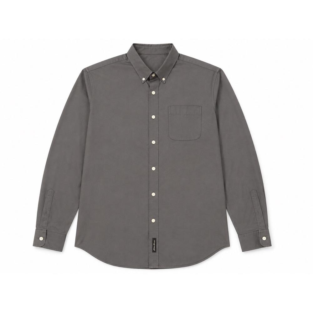 Eddie Bauer Mens Tall Large Gray Button Down Long Sleeve Shirt Cotton Blend TL